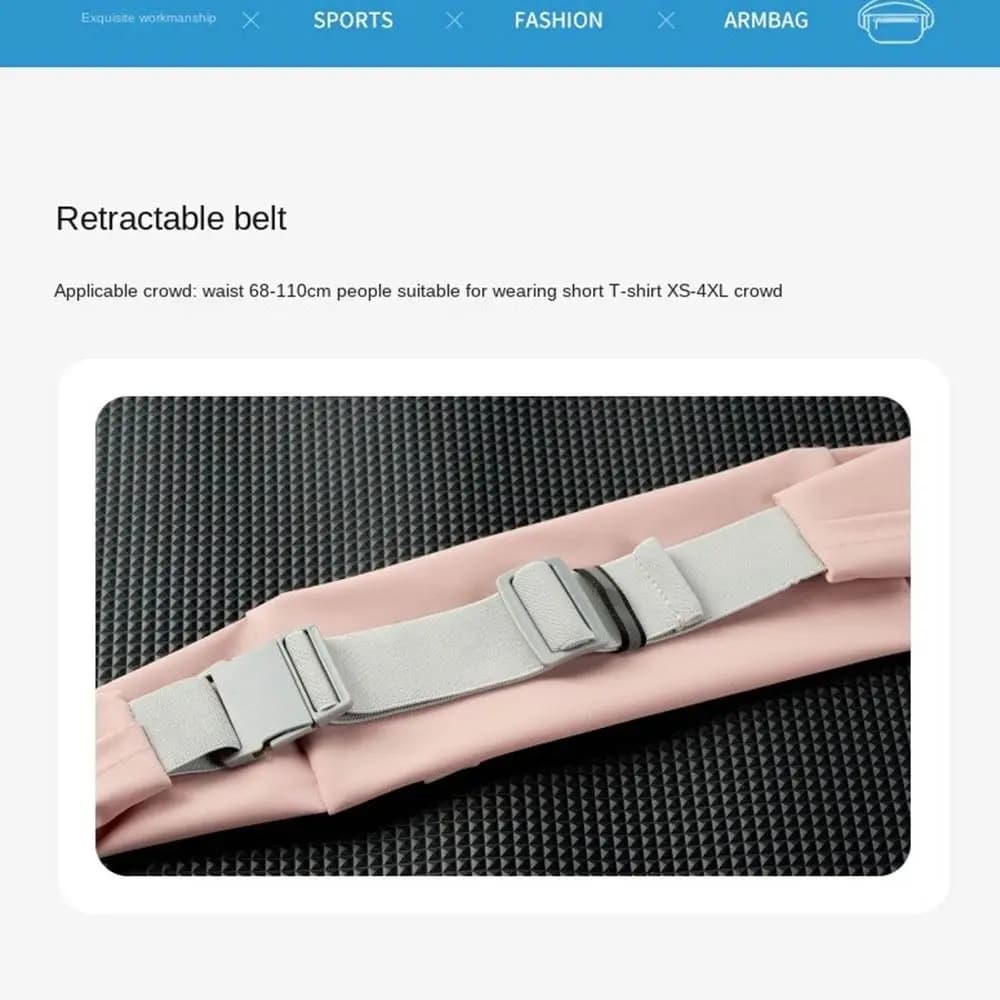 Multifunction Running Waist Bag with Bottle Door, Lightweight, Waterproof, Invisible, For Men and Women