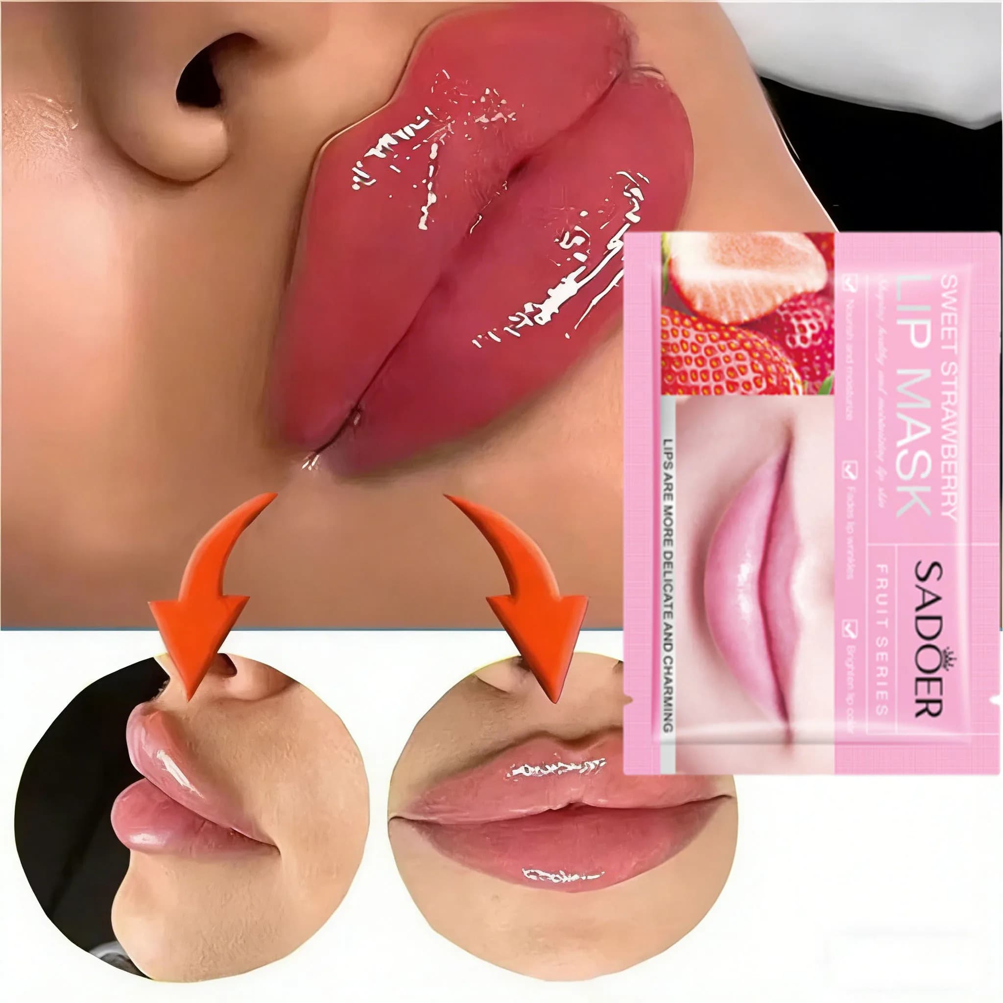 Essential Mask for Voluminous Lips, Nutre, Reduces Rugs, Hydrates, Care of Sexy Lips, Siero Gloss Volumizing for Labbra, Cosmetics