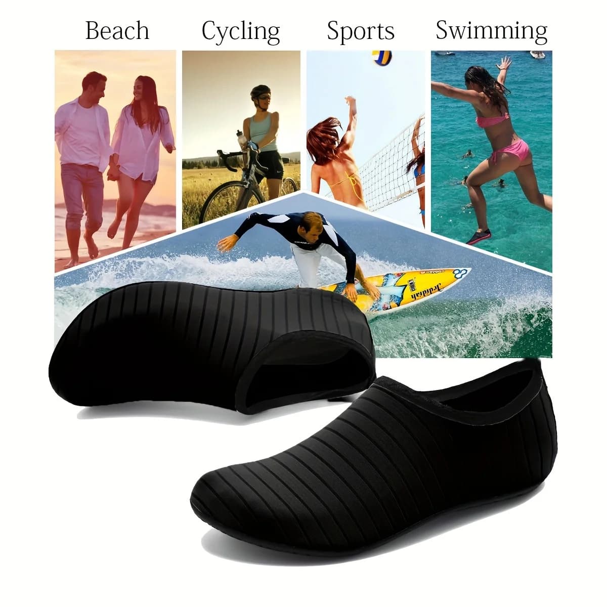 1 paio di scarpe da acqua da donna, calzini a piedi nudi, antiscivolo, ad asciugatura rapida, da uomo, per spiaggia, nuoto, sport acquatici