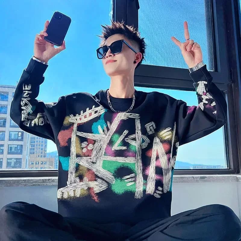 Uomo Pullover Felpe a maniche lunghe Strato base T Shirt per uomo Stampato Xl Maglietta Casual di lusso Nuovo abbigliamento streetwear 2025