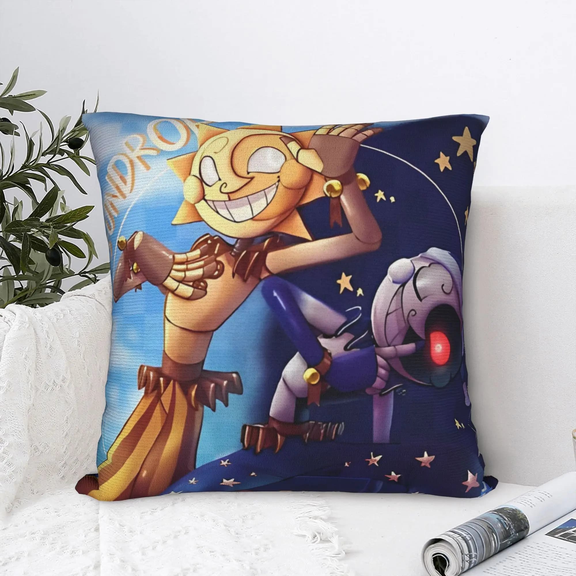 FNAF Sun And Moon Square Pillow Case Cushion Cover Fashion Zipper Decorative Throw Pillow Case Cover for Car 40*40cm