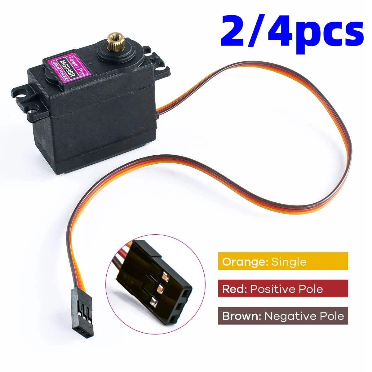 2/4pcs MG996R Servomotore Metal Gear Torque Servomotore digitale per Futaba JR RC Elicottero Auto Barca Robot Angolo di controllo 180 °