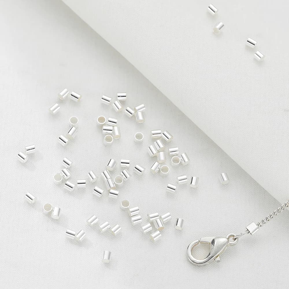 1g/pack 925 Sterling Silver 1.5/2mm Silver Color Round Tube Beads For DIY Jewelry Necklace Bracelets Making Accessories