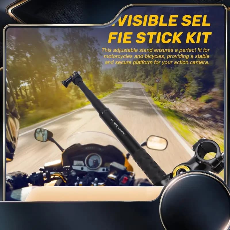 Supporto per staffa manubrio regolabile per Insta360, selfie stick invisibile per bicicletta da moto Gopro
