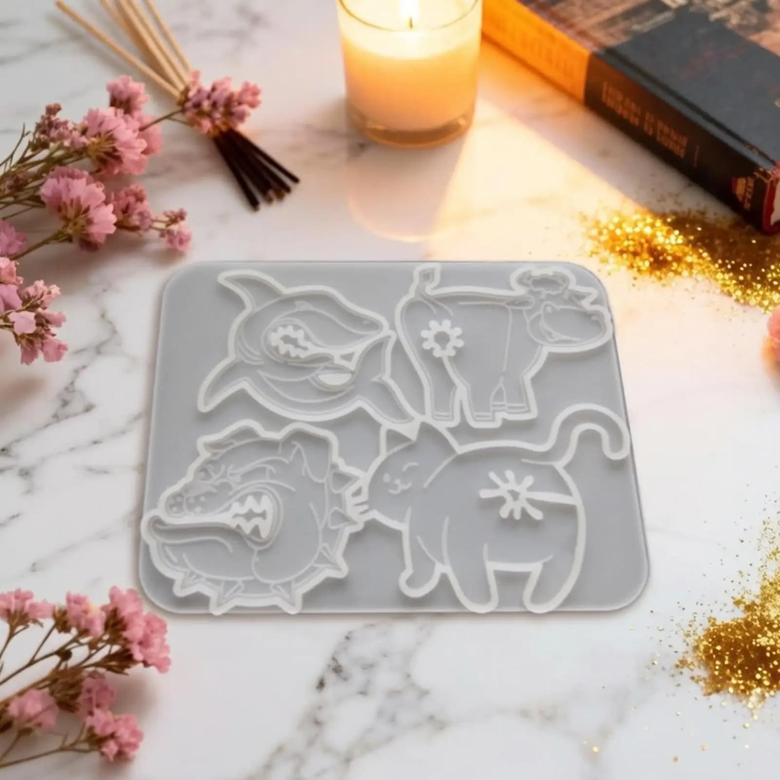 Silicone Resin Casting Mold Sealing Tool Molds Animal Shape Cat Epoxy Molds for Bread Bag Sealing Tool Silicone Molds