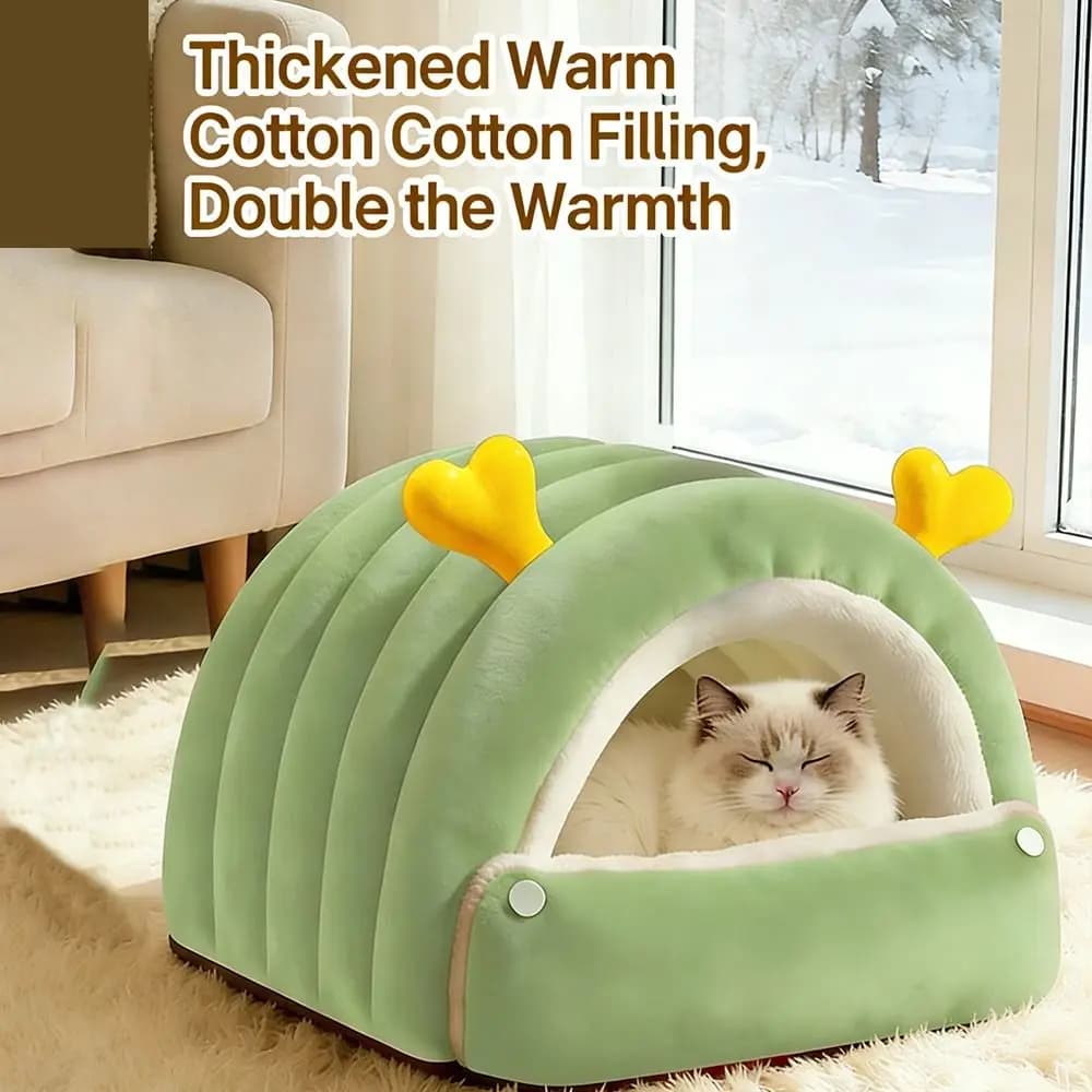 Cuccia Comoda e Calda per Piccoli Animali Domestici, Letto Morbido per Cani, Cuccia Portatile per Gatti, Tappetino Chiuso per Gattini