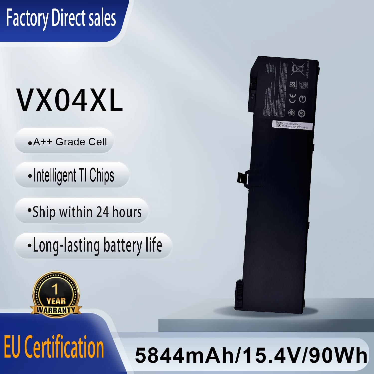 Nuova batteria per laptop VX04XL 15.4V per HP ZBook 15 G5 G6 serie HSTNN-IB8F L06302-1C1 L05766-855 5CN17PA 4ME79AA HSN-Q13C VX04090XL