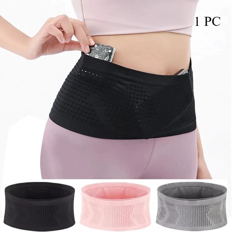 Invisible Waist Bag without Wheels, Light Gym Bag, Invisible Cellular Door, Portable Elastic Bag for Running and Cycling