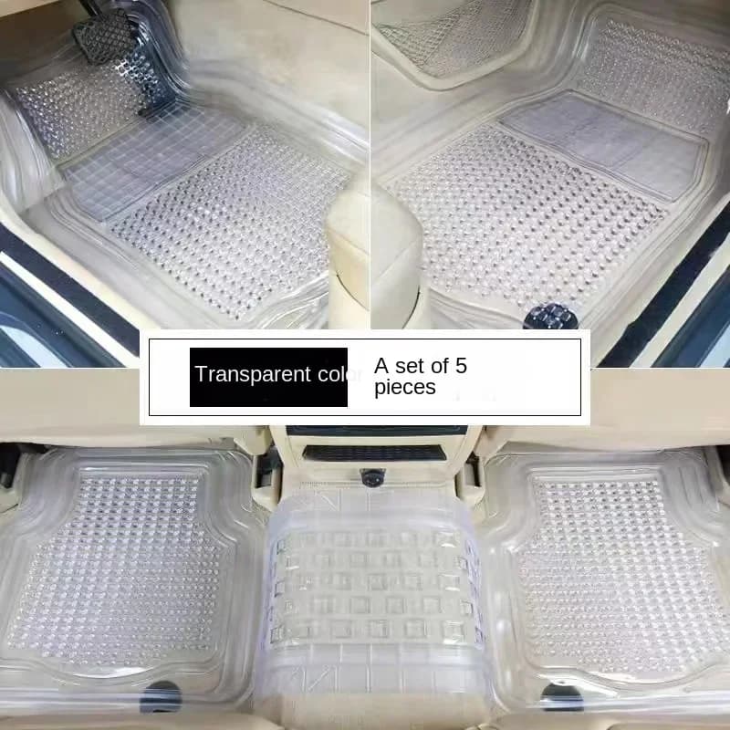 1 Piece of Stereoscopic PVC Transparent Mat Waterproof, Car Mat, Anti-slip Mat, Five Mats Set for Ottoman