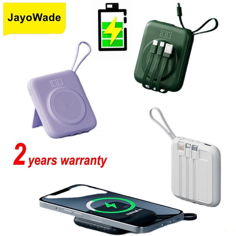 JayoWade 10000mAh Power Bank Caricabatterie wireless magnetico Powerbank per iPhone 16 Huawei Xiaomi Samsung Caricatore a induzione portatile