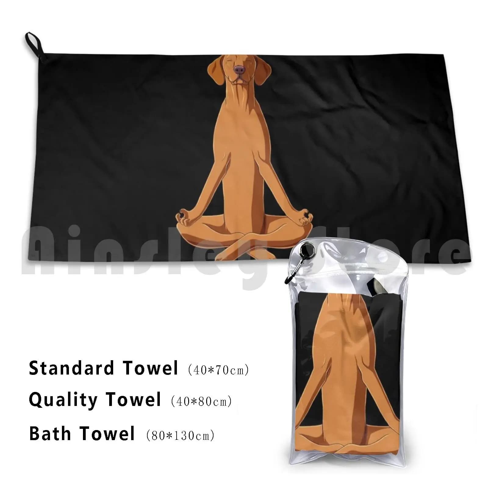Dog Hungarian Vizsla Meditate Bath Towel Beach Cushion Dog Hungarian Vizsla Animal Lover Pets Purebred Dog
