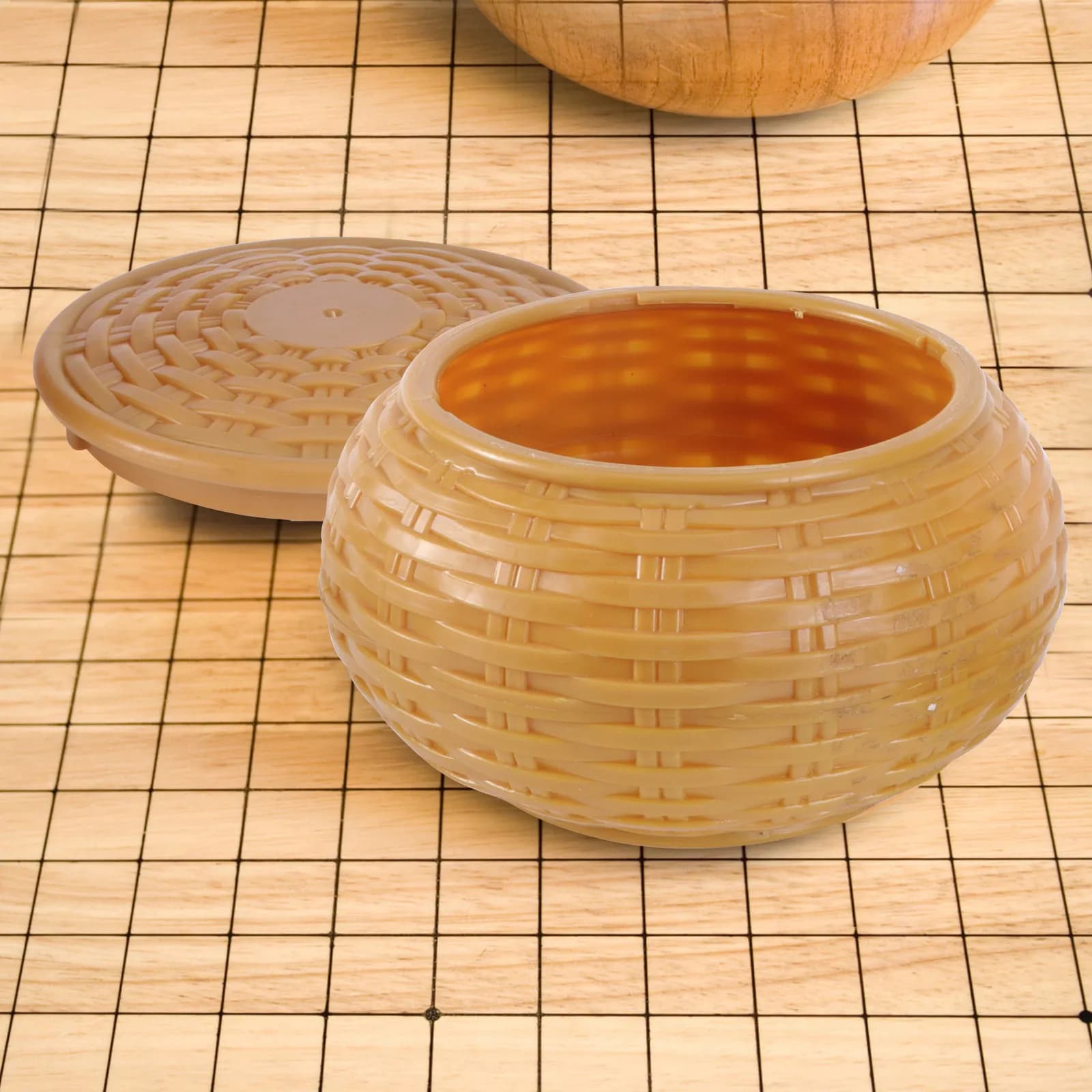 2 Contenitori Porta Pezzi Go in Legno Lucidato Fatto a Mano per Caramelle, Frutta Secca e Accessori da Gioco