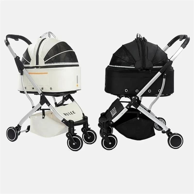 Lightweight Pet Stroller For Small Dogs And Cats Multifunctional Shock Absorbing Pet Strollers Foldable Dog Trolley Cat Carrier