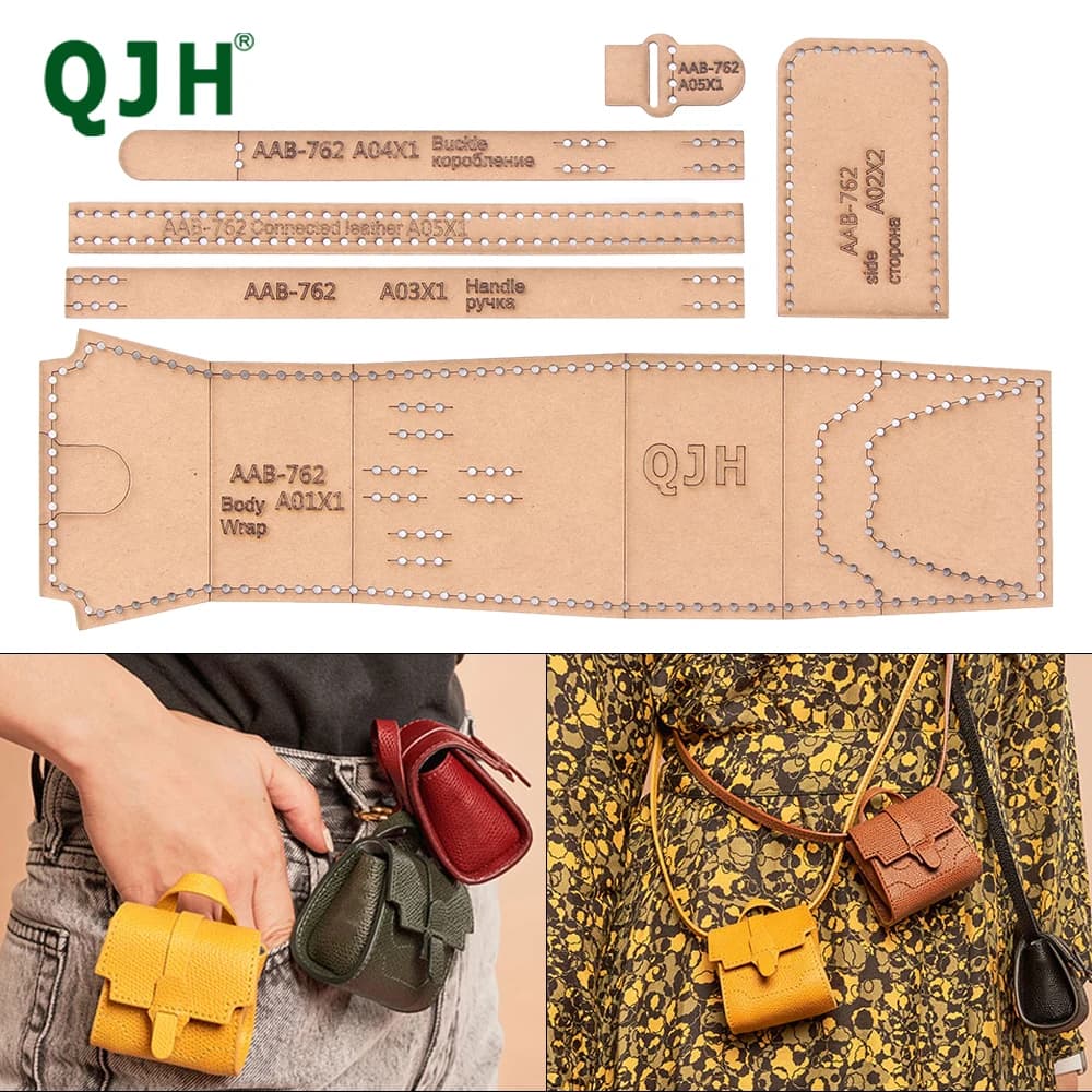 Set di Mini borsa da appendere portamonete marsupio borsa portaoggetti per auricolari modello acrilico fai da te con accessori per cucire modello foro