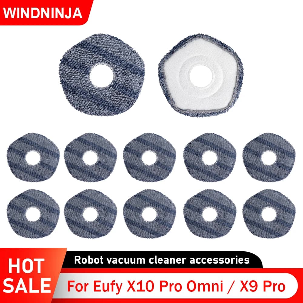 Panni per la pulizia per robot aspirapolvere Eufy X10 Pro Omni / X9 Pro, panni lavabili di ricambio, accessori e ricambi.