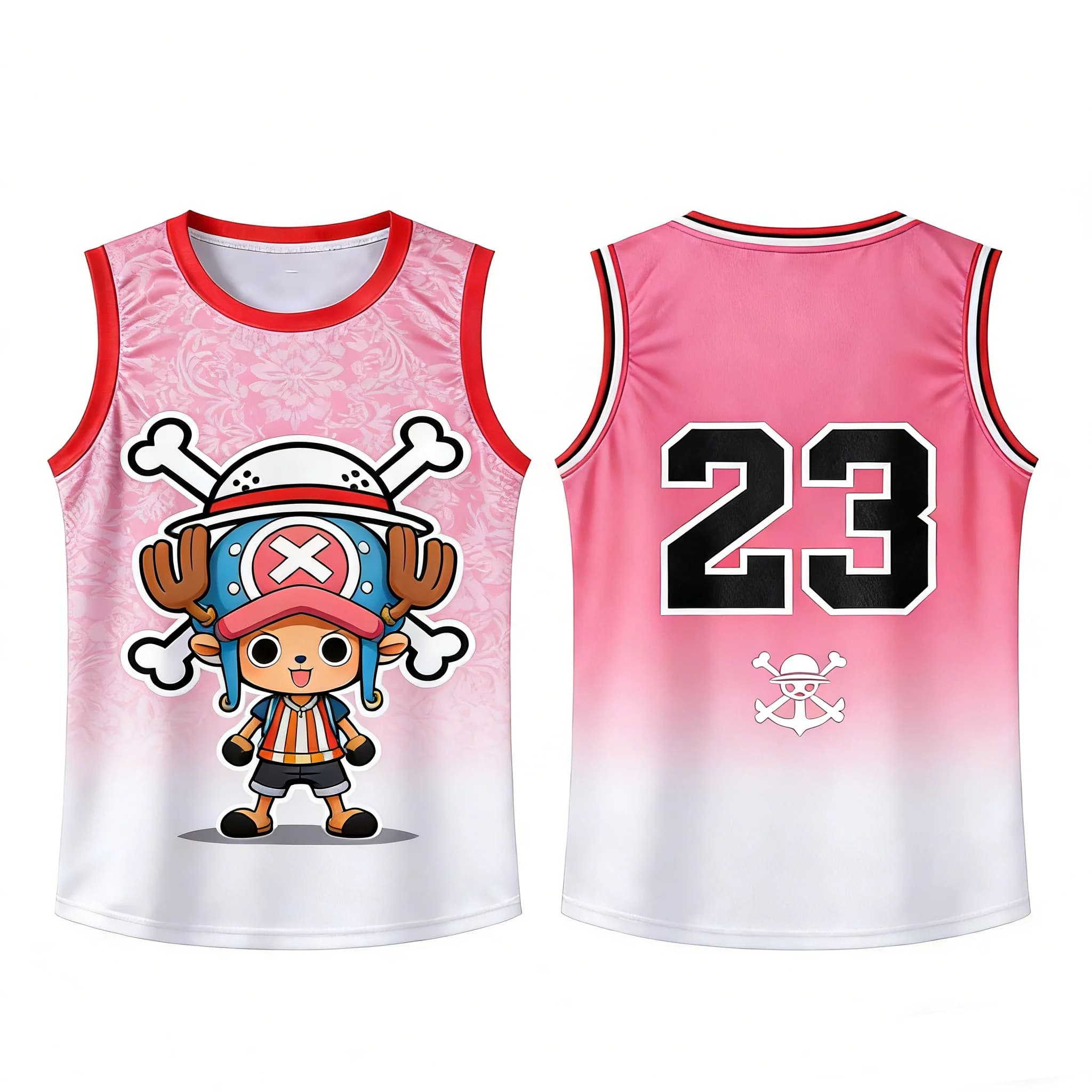 T-shirt sportiva e casual senza maniche One Piece Luffy's Skull 24 Anime stampata in 3D - Accessorio semplice e alla moda