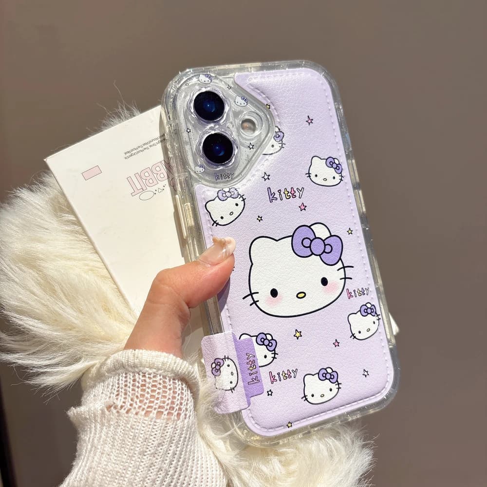 Korean Fashion Cute Cartoon Sanrio Hello Kittty Bow Phone Case For iPhone 17 Pro 16 15 14 13 Pro Max Shockproof Soft TPU Cover