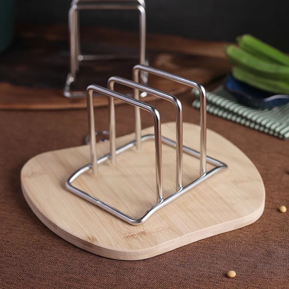 1/3/5Pcs Heavy Duty Stainless Steel Rack Space Saving Countertop Holder For Pot Lids Cutting Boards Kitchen Storage