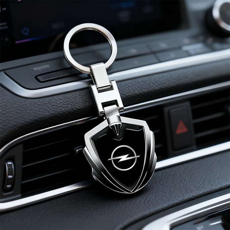 1/2 Pezzi Portachiavi Auto in Metallo con Anello e Ciondolo per Opel Corsa Astra Insignia Vectra Zafira Meriva Mokka Grandland Vivaro