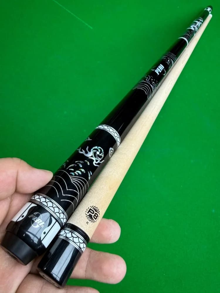 Stecca da Biliardo di Lusso PERI Xuanmu Black Dragon II White Dragon II, Set Stecca da Biliardo con Punta Grande da 12,5 mm, Stecca Lunga in Acero per Biliardo a 9 Palle