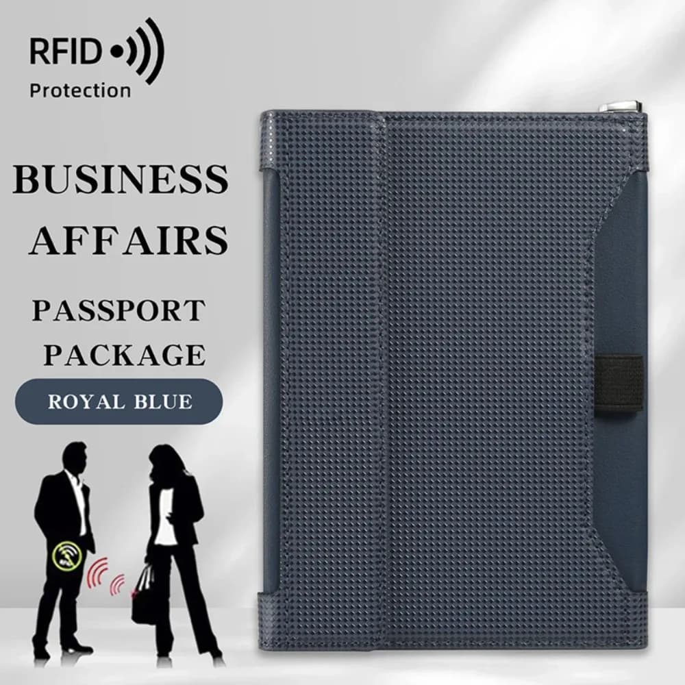 Nuovo porta passaporto in tinta unita Clip per slot per biglietti in pelle Custodia protettiva per protezione Portafogli per passaporto con blocco RFID