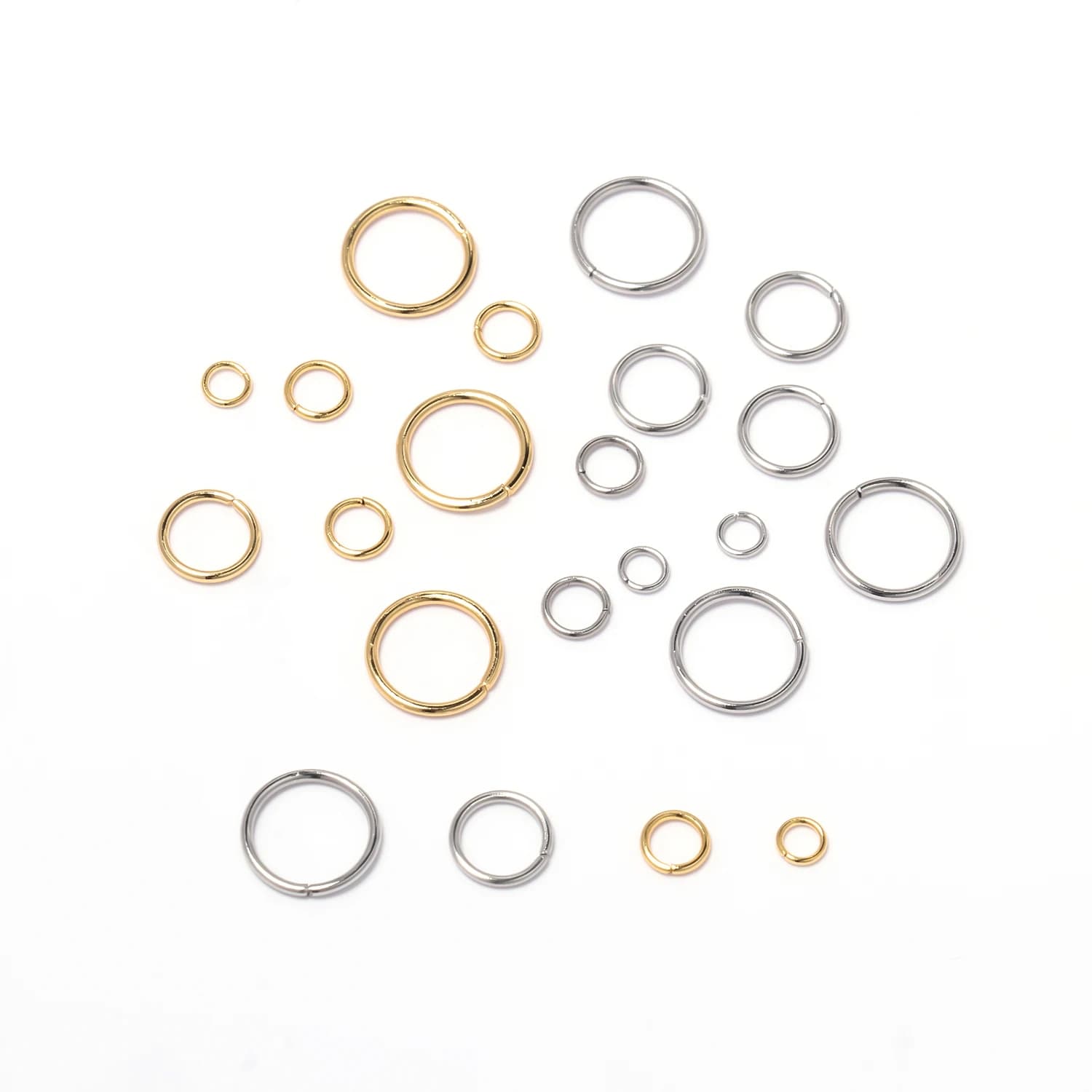 Anelli di salto chiusi color oro in acciaio inossidabile da 3-8 mm Anelli divisi Connettori per gioielli fai da te Creazione di accessori per collane e braccialetti