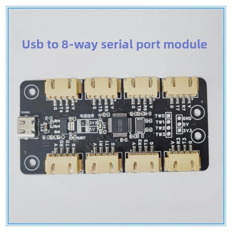 USB To 8-channel TTL Serial Port Module CH348 Multi-channel UART Expansion Board TypeC To TTL Hub
