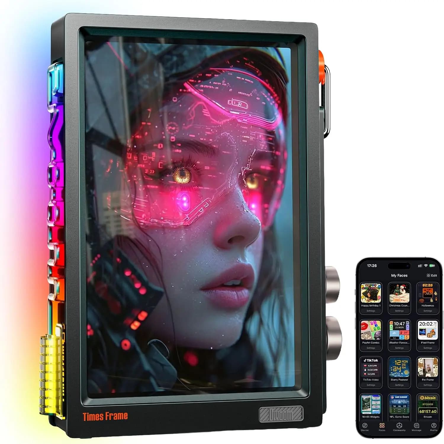 Cornice Digitale Smart da Scrivania con Display Wi-Fi 6 da 10.1 Pollici, 64GB, Invia Foto e Video, Nessun Abbonamento, Widget Live, Perfetta per Personalizzazione