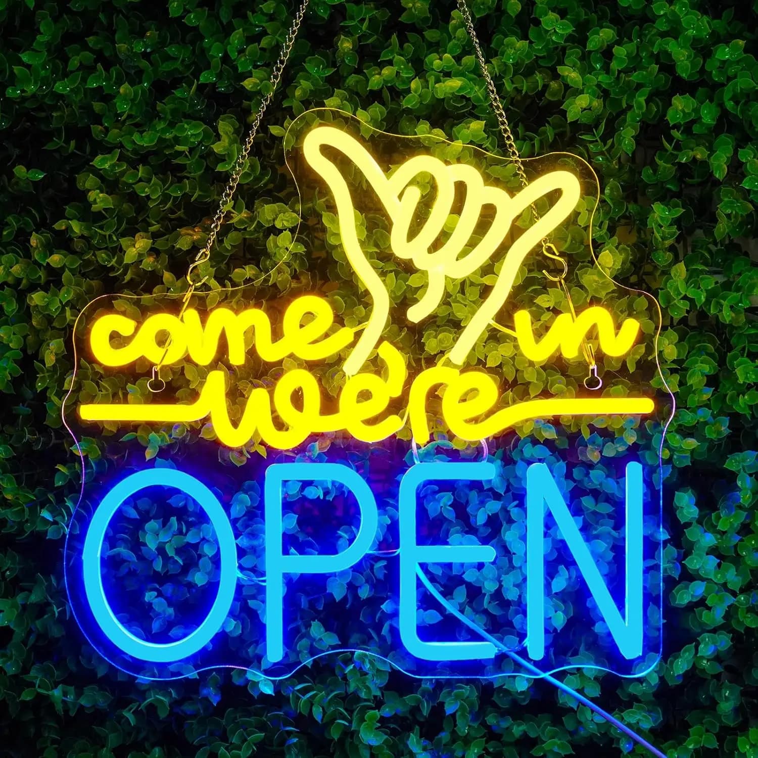 Come In We Are Open Insegne al neon Dimmerabile LED Insegna al neon aperta Decorazione da parete per bar Caffè Club Negozi Birra Coffee Store