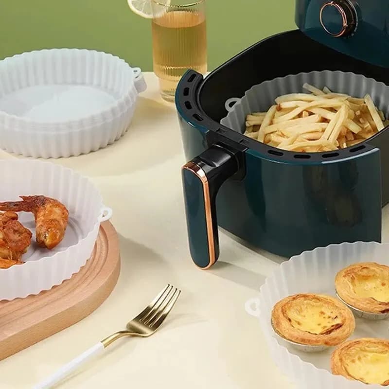 2 Pieces Reusable Silicone Carpets for Air Fryer, Easy Rolling Mat for Pizza, Grid and Air Fryer Accessories