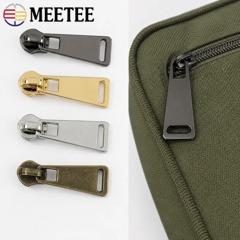 5-50Pcs 5# Zipper Slider Puller for Nylon Metal Zippers Clothing Bag Zips Boots Wallet Zip Head DIY Sewing Replacement Hardware