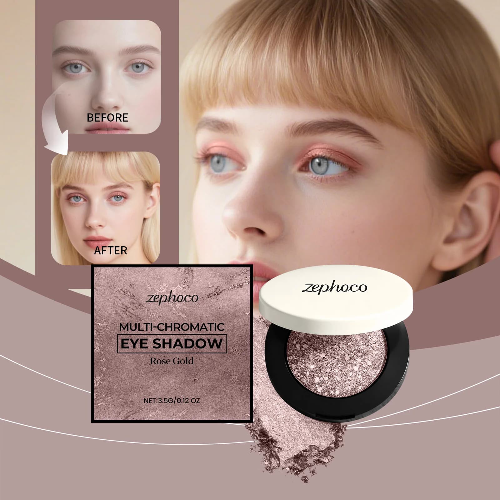 2Colors Eyeshadow Palette Highly Pigmented Matte Shimmer Glitter Eye Shadow Powder Blendable Makeup for Day to Night Look