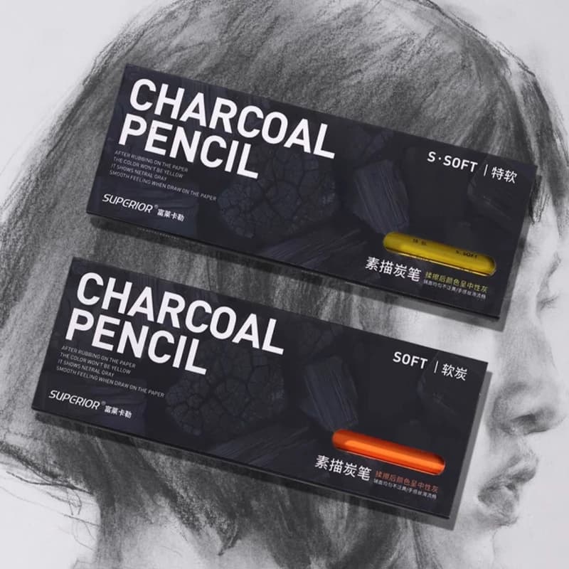 8pcs Charcoal Pencil Not Easy To Break The Core and Easy To Apply and Modify for Sketching Paintings
