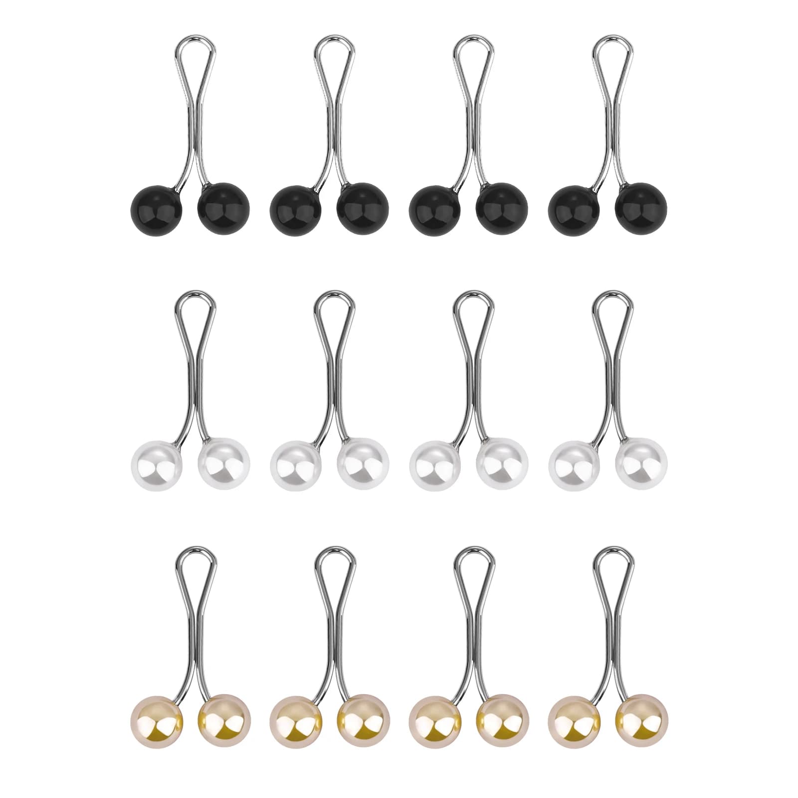 12pcs/Lot Alloy Pearl Brooch Lady Muslim Scarf Hijab Clips Pearl Scarf Brooch Pin Muslim Women Shawl Scarf Head Scarf Clips
