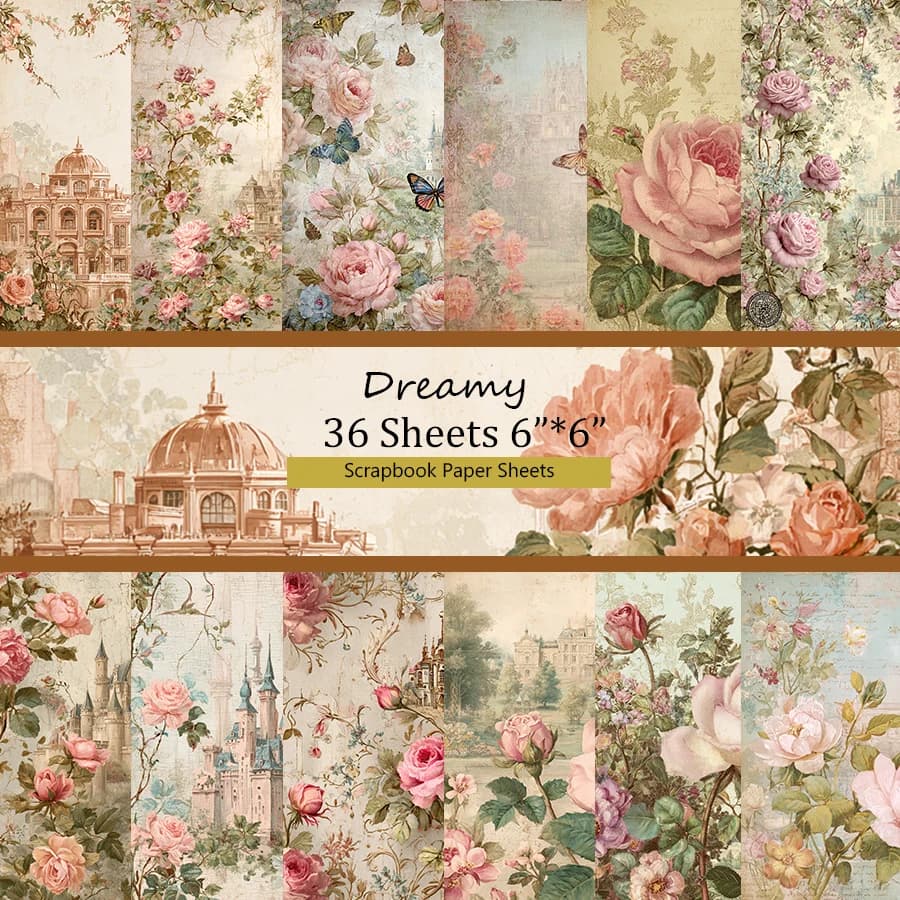 36 Sheets 6"x6" Scrapbook Paper: Miniature World Doodles for Scrapbooking, Origami & Tiny Adventure Crafts – Cute Kit
