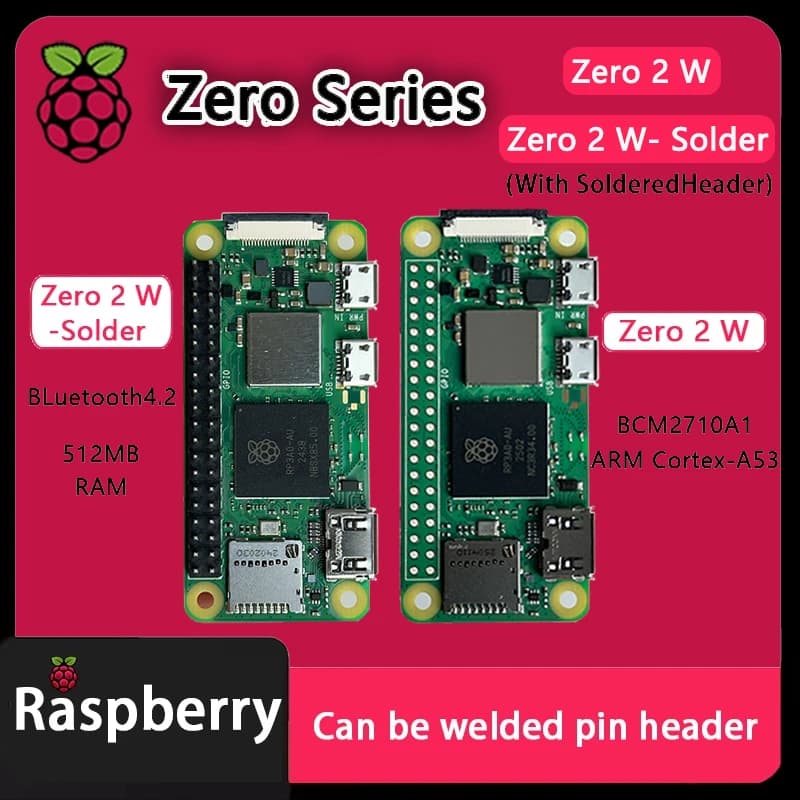 Raspberry Pi Zero 2W saldato/non saldato opzionale 2W/2WH WIFI Bluetooth Board 1GHz CPU 512MB RAM Boardcom Chip