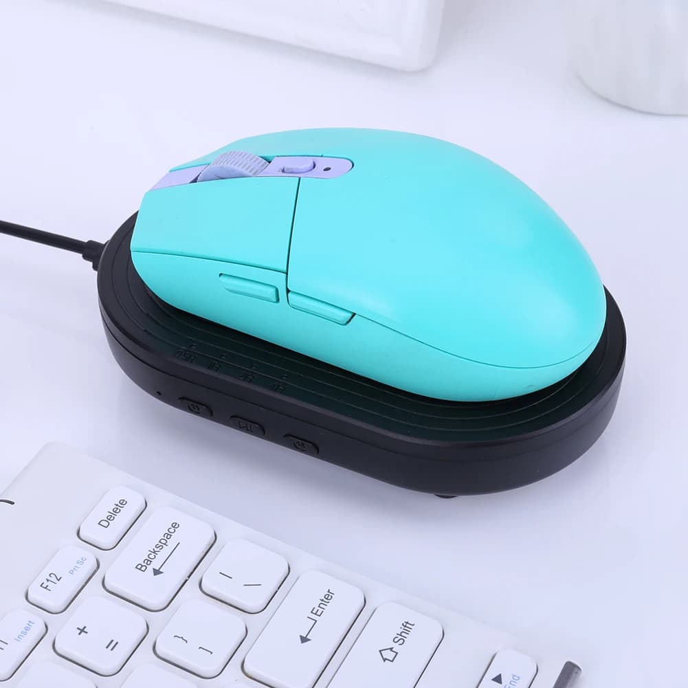 Mouse Jiggler Mouse Wiggler Shaker Drive gratuito non rilevabile con timer/pulsante interruttore Cavo USB C Mantieni il computer/laptop sveglio