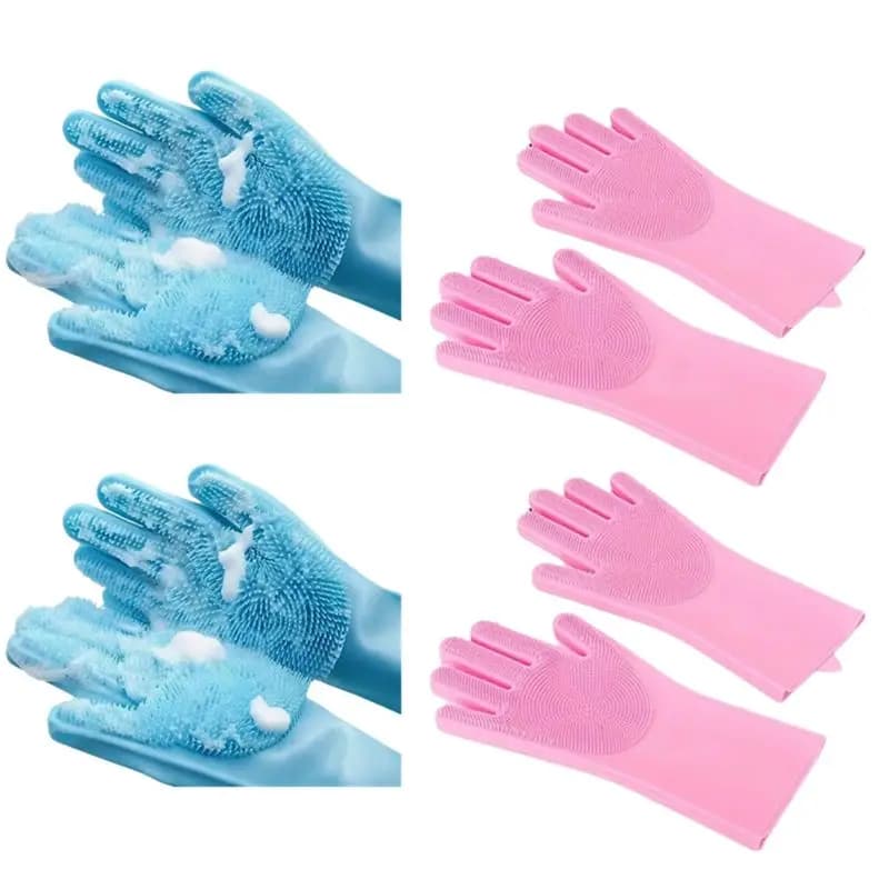 THIVN-Cleaning Gloves Dogs Cats Bathing Shampoo Gloves Scrubbers Dishwashing Cleaner Gloves