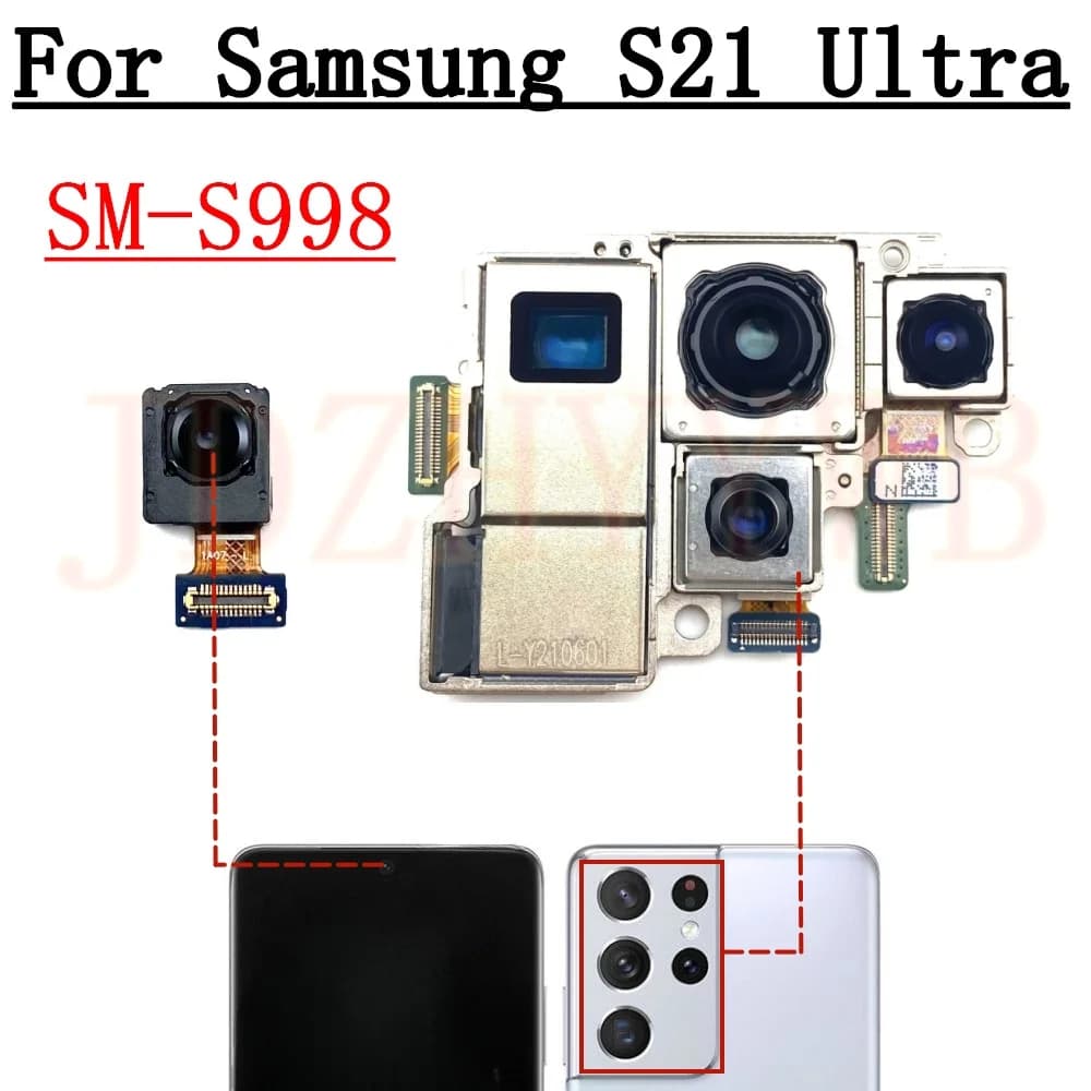 Modulo fotocamera posteriore anteriore per Samsung Galaxy S21 Ultra 5G G998B G998U G998N Selfie frontale ampia telecamere principali 108MP Flex