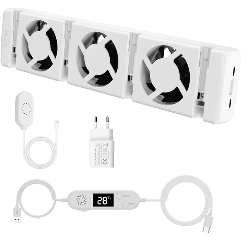 VONUOVO YEARNO Intelligent radiator compartment with thermostat control, 3 blades, magnetic mounting, European plug compatible amplifier