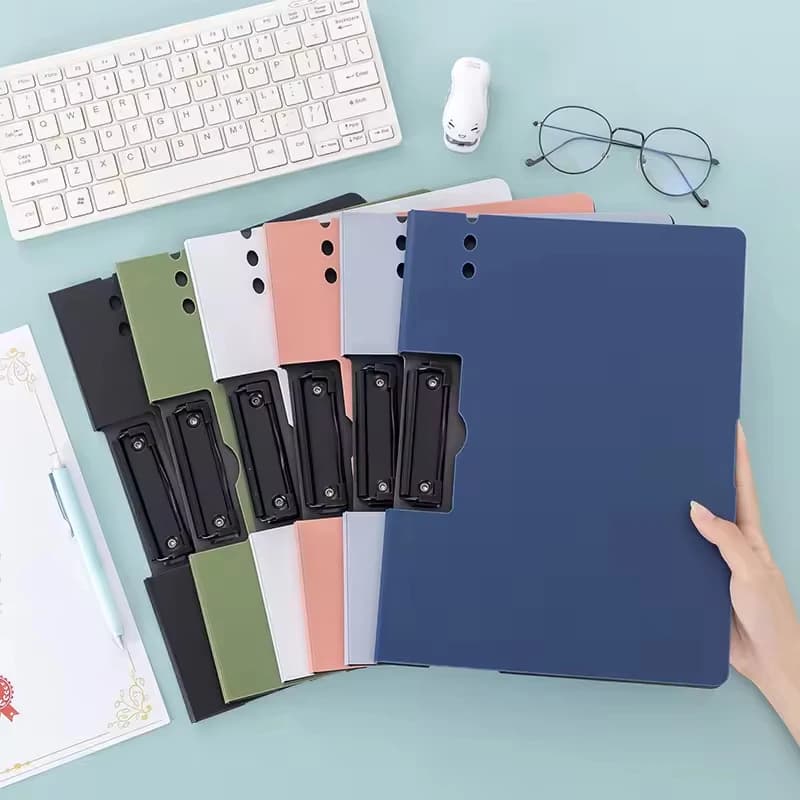 A4 File Folders Clip Board Writing Pad Memo Board Clips Test Paper Storage Organizer With Cover For School Stationery Supplies