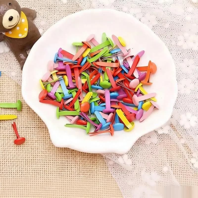 74pcs Assorted Mini Brads, Split-Pin, for Journals, Photos & Leather Bags