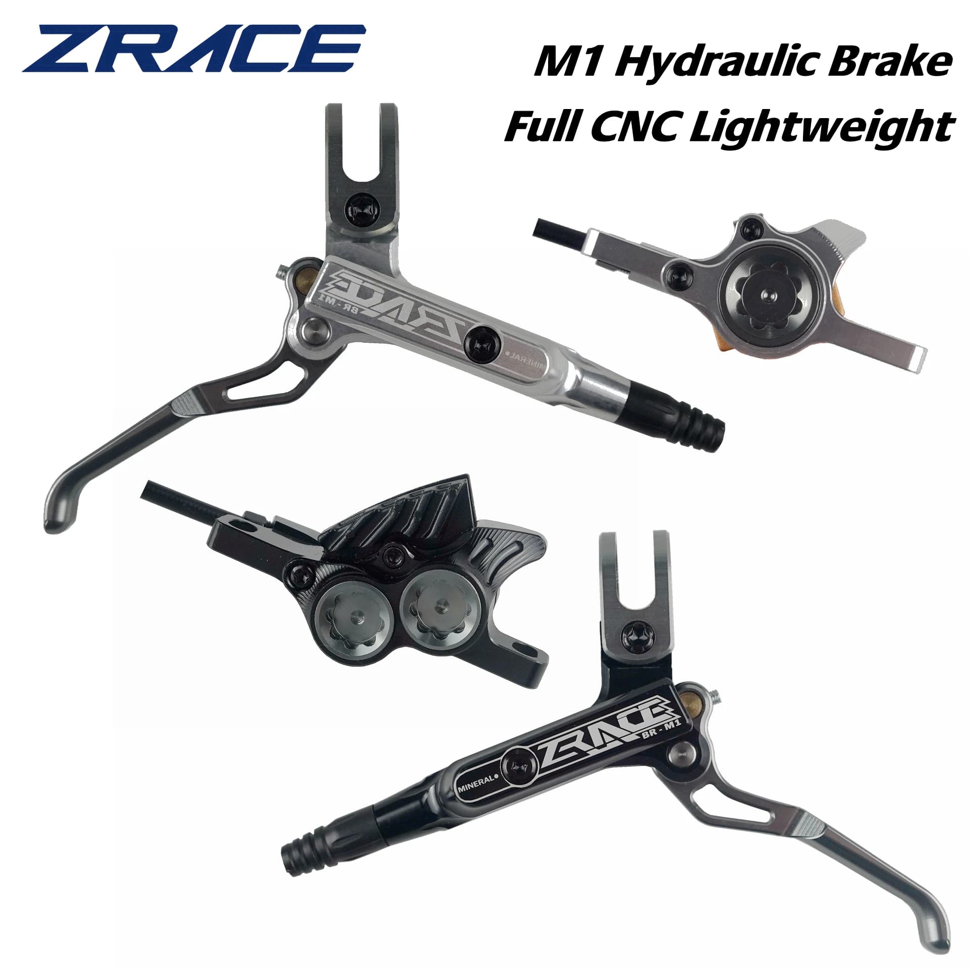 Freno idraulico MTB ZRACE M1 X2 / X4, leggero CNC completo, set freni a disco a pressione olio MTB, freno MTB anteriore e posteriore