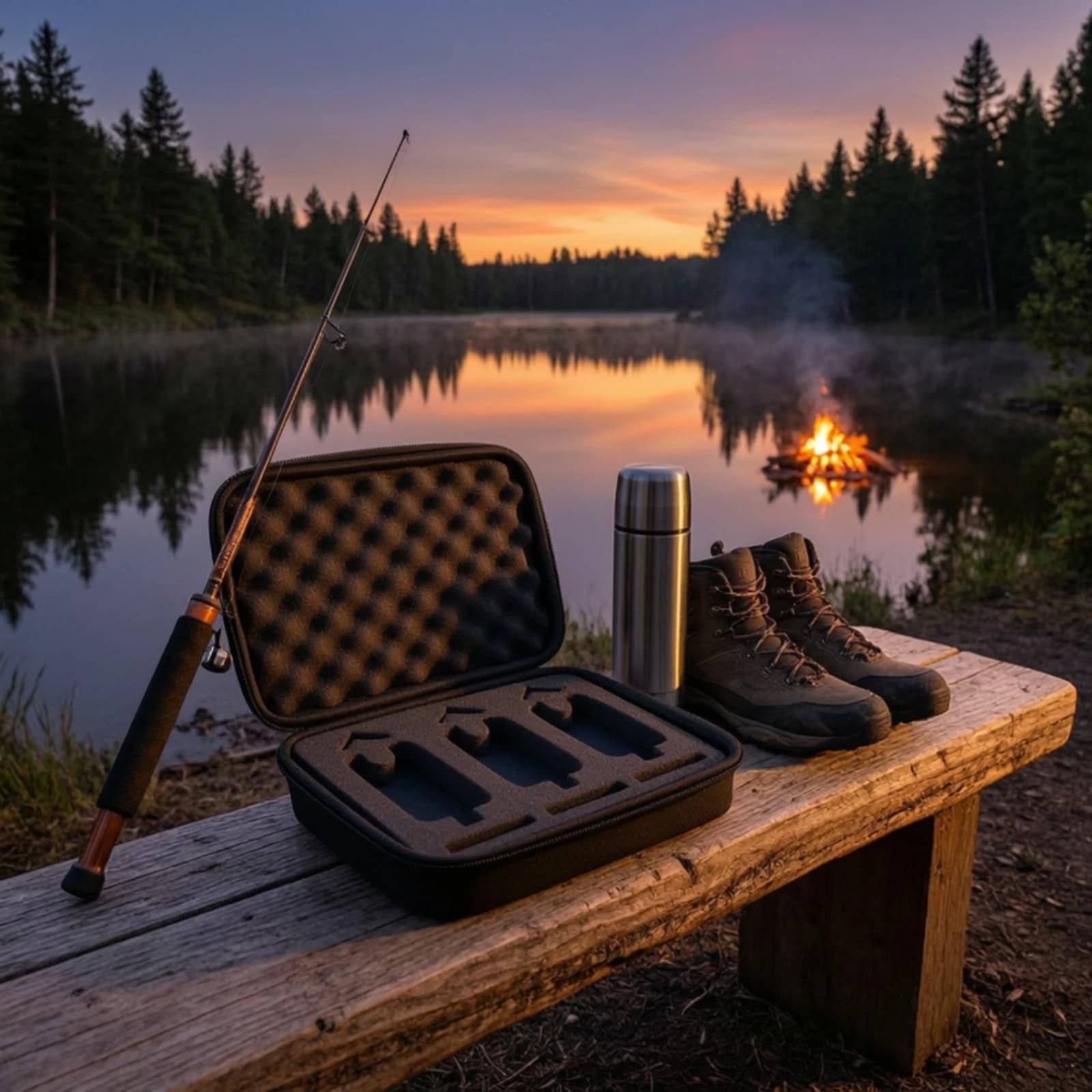 Fishing Gear Storage Case Compact Fishing Case with Foam Tackle Box with Foam Insert Portable Sturdy for Anglers, Travel
