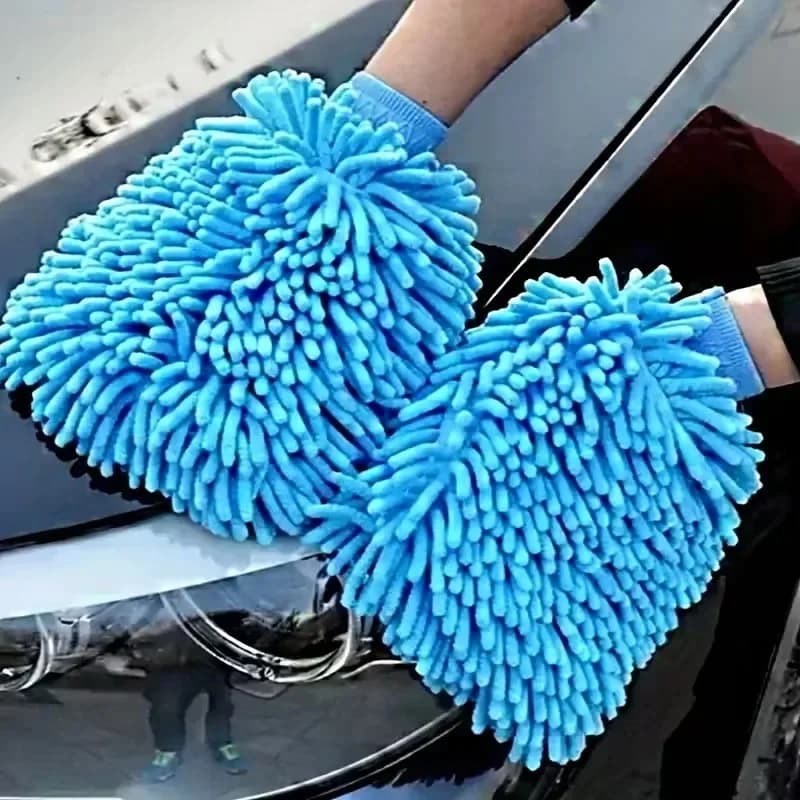 1 Pezzo Guanto in ciniglia e pile corallo per lavaggio auto e moto, panno per la pulizia dell'auto, strumento per la rimozione della polvere