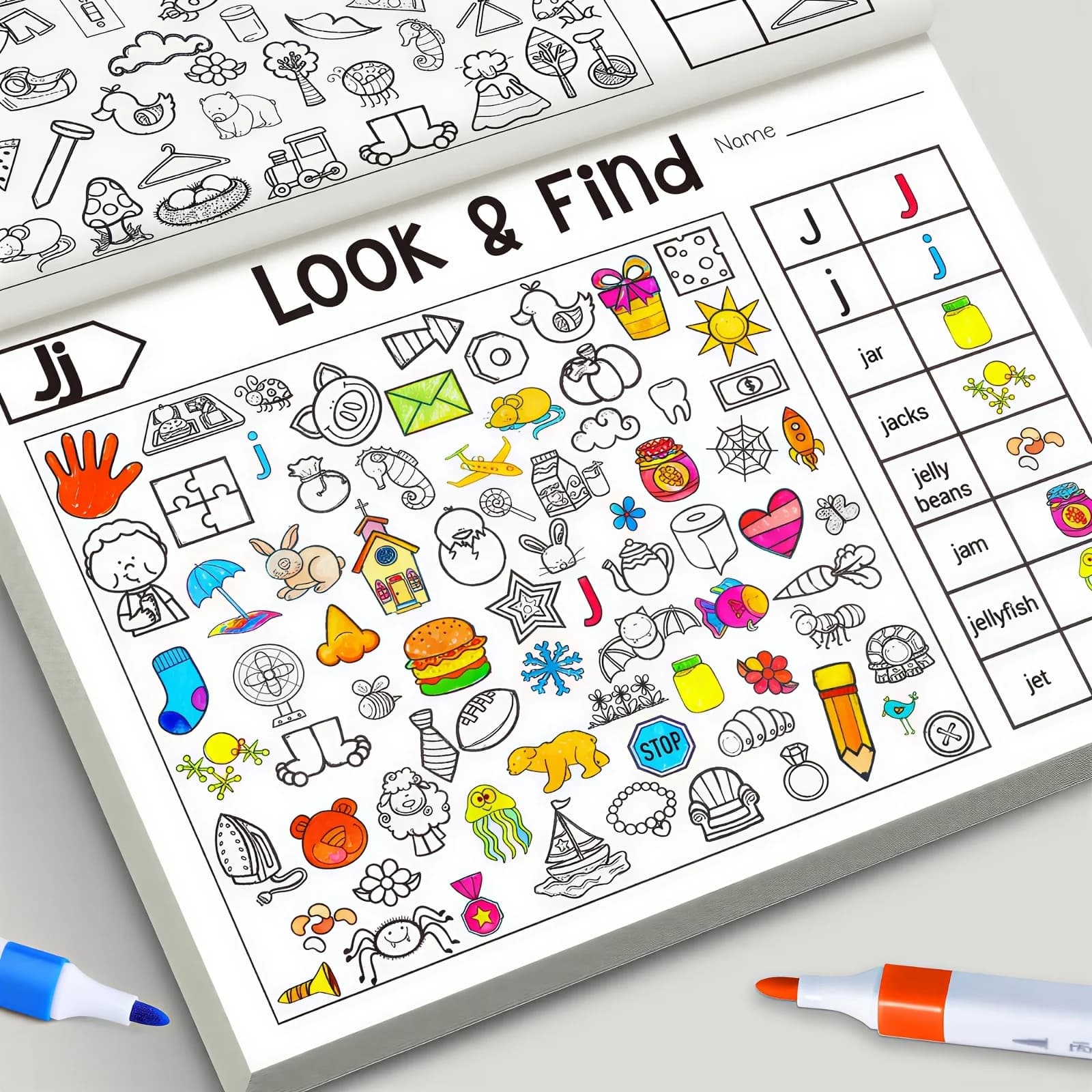 Children's Search and Coloring Books, Fun Object-Themed Pages with Visual Clues, Coloring the Correct Items, Improving Concentration and Observation Skills, Early Childhood Learning