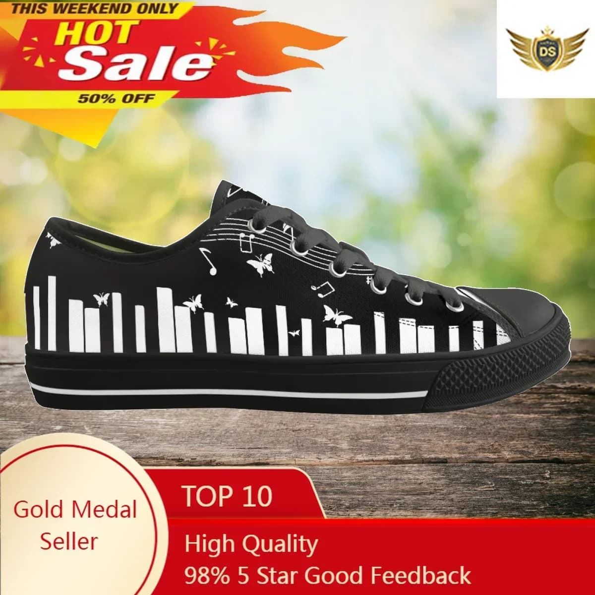 Music Print Canvas Shoes Piano Keyboards Note Round Toe Wear Resistant Low Sport Shoes Customized Brand Non-Slip Zapatillas De Mujer