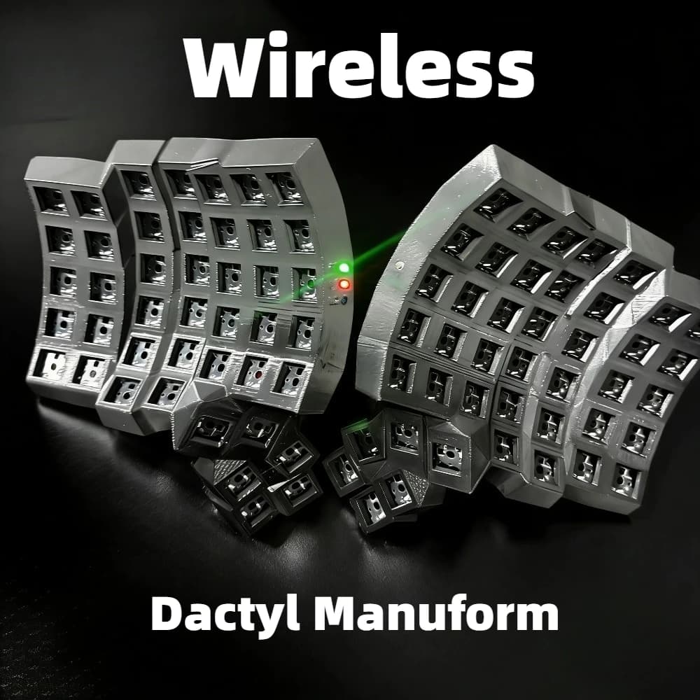Tastiera Wireless Bluetooth Dactyl Manuform Split 64/86 Tasti Personalizzabile LED Dual-mode Hot-Swap Curva ZMK Kit Accessorio per Giochi