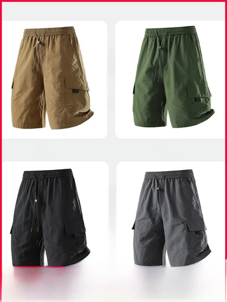 Men's Summer Shorts American Casual Style, Rapid Drying, Breathable, Lightweight, Fashionable, With Big Pockets, Workwear