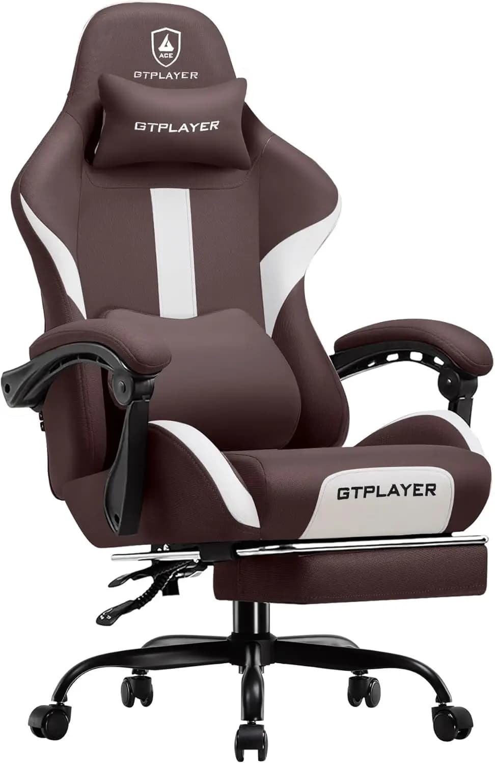 Sedia da Gaming con Poggiapiedi e Cuscino a Molle Insacchettate, Tessuto Traspirante per Ufficio e Casa, Ergonomica con Schienale Alto per Computer